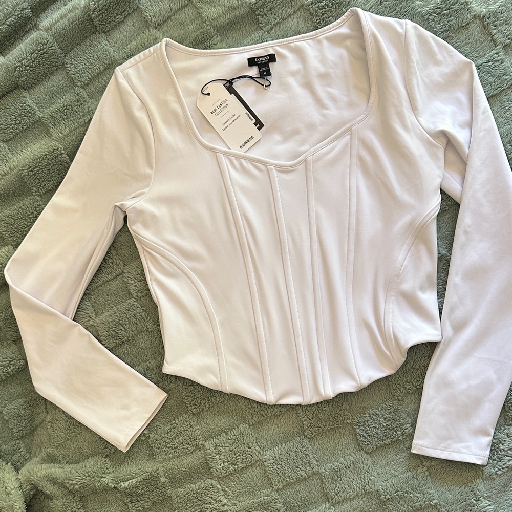 Express White Long Sleeve Top